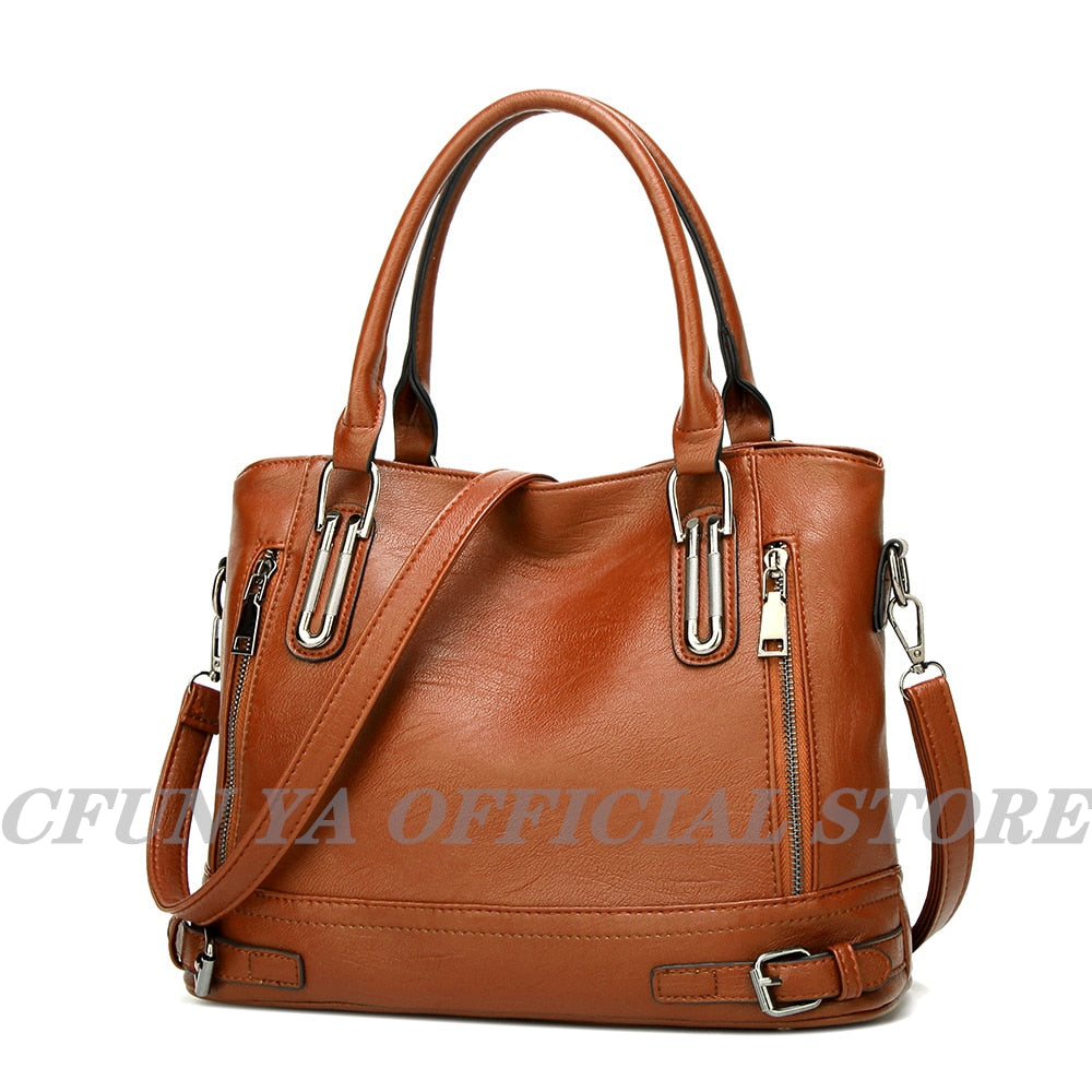 CFUN YA Vintage Trend Women's Bags Female Handbags Retro Large Capacity Tote Bags Shoulder Messenger Pack Crossbody Handle Bag