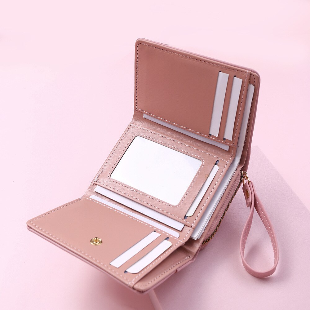 Fashion Square Plaid Women's Short Wallet Large Capacity Multi-card Zipper Bags for Women 2022 Trendy Texture 3 Fold Coin Purse