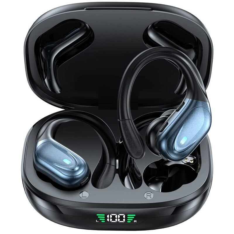 TWS Bluetooth 5.3 Earphones True Wireless Headphones With Mic Button Control Noise Reduction Earhooks Waterproof Sports Headset