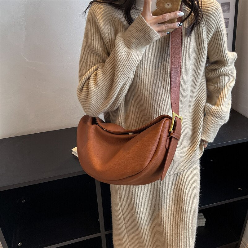 Women's Luxury Handbag High Quality Soft Leather Shoulder Bags New Side Bag for Ladies Casual Hobos Sac Designer Crossbody Bags