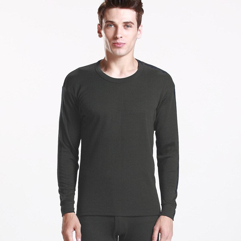 Men's Winter Thermal Underwear set Thermal Insulation Cotton Wool Long Sleeves Men Thermal Clothing Round Neck Men's Underwear