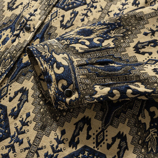 rand Men's Loose Casual Long Sleeve Shirts Harajuku Style Retro Ethnic Only Repair Shirts streetwear Daily