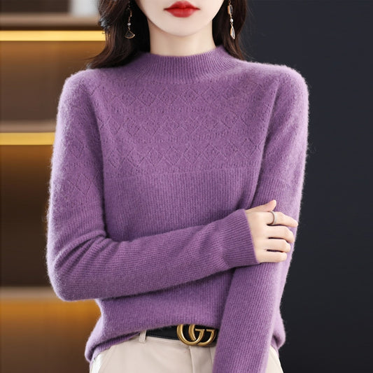 Bohemian Sweater Women's Cheap Official Store Fashion Loose Hollow Design Pure Woolen Sweater Light Luxury Underlay Pullover