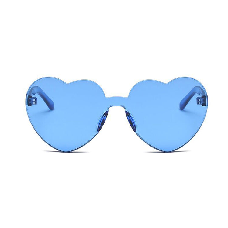 Chinatown Case 3 Wang Qiangbao European and American Heart-Shaped One-Piece Sunglasses Jelly Color Heart-Shaped Glasses Women's Heart-Shaped Sunglasses
