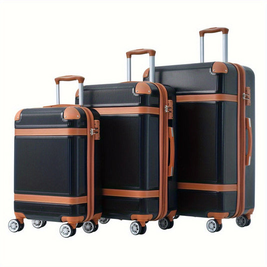 Hardshell Luggage Sets 3pcs double spinner 8 wheels Suitcase with TSA Lock Lightweight 20''24''28''