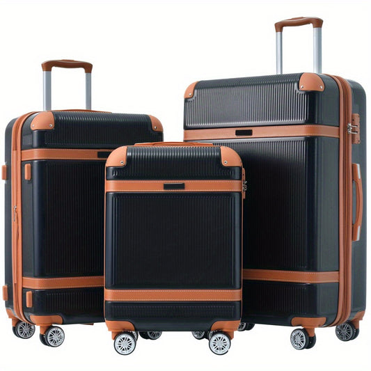 Hardshell Luggage Sets 3pcs double spinner 8 wheels Suitcase with TSA Lock Lightweight 20''24''28''