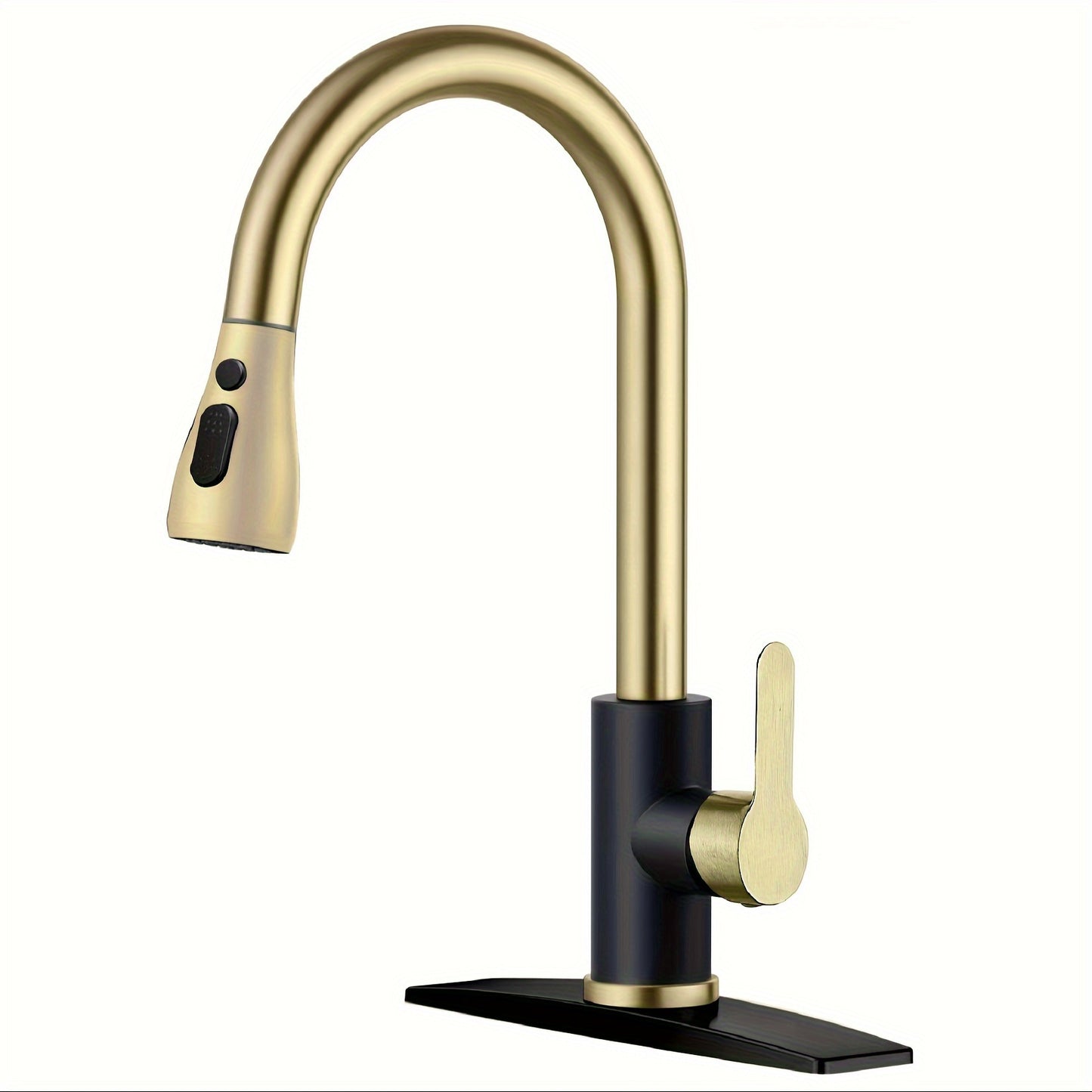 ECLERBC Single Handle High Arc Brushed Nickel Pull Out Kitchen Faucet, Single Level Stainless Steel Kitchen Sink Faucets With Pull Down Sprayer For Kitchen Bathroom (Brushed Nickel)