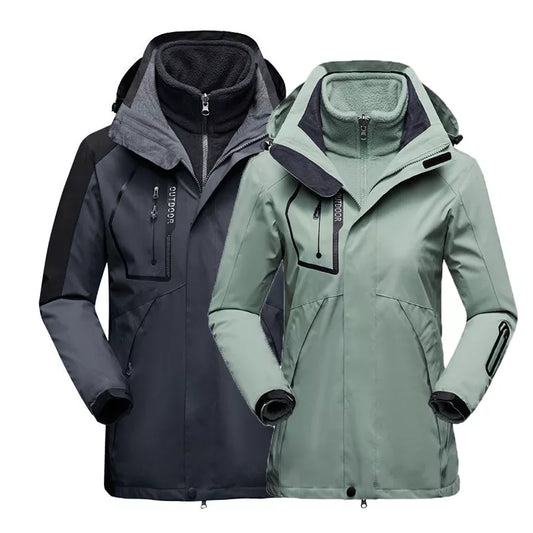 Men Woman M-5XL Winter Waterproof Fleece Fish Climb Hiking Ski Trekking Outdoor Hood Jackets Warm Coat Oversized Windbreaker