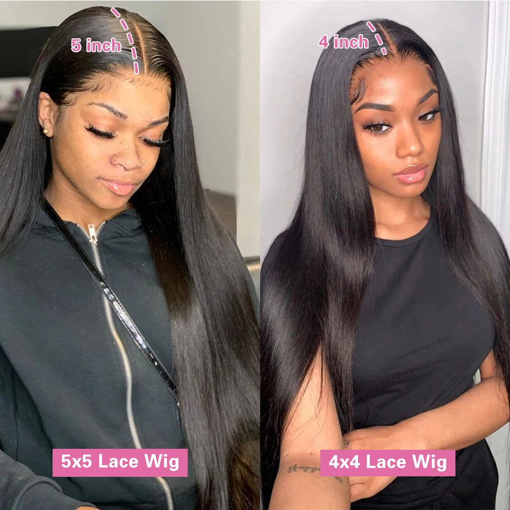 HD Transparent 13x4 13x6 Straight Lace Front Wig Brazilian Pre Plucked Lace Frontal 100% Human Hair Wigs For Women 4x4 5x5 Wig