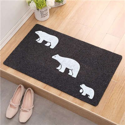 Decorative Front Door Mat Entrance Doormat 40x60CM Polyester Fiber With Embroidered Clover TPR Rubber Anti-Slip Floor Mat Carpet