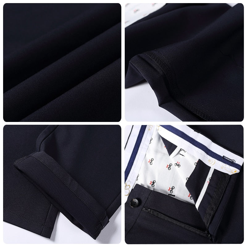 New Fashion High Quality Men Suit Pants Straight Spring Autumn Long Male Classic Business Casual Trousers Slim Fit Full Length