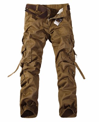 Cargo Pant Men Multi-Pocket Overall Male Combat Cotton Straight Trousers Army Casual Joggers Pants Plus Size 42 Full Length