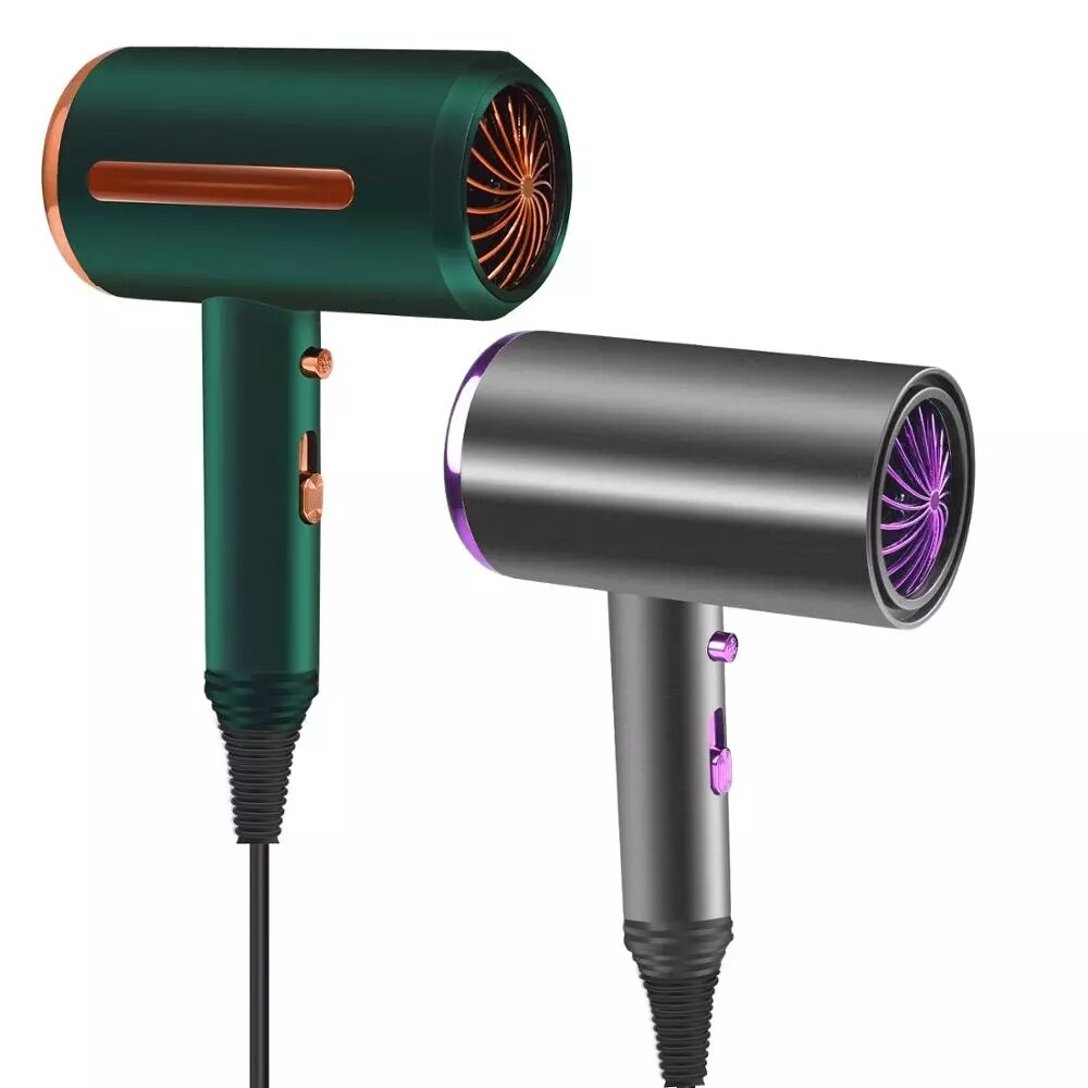 Blower Professional Hair Dryer Strong Wind Negative Ion Blow  with Noise Reduction Treatment Hot and Cold  Quick Dry EU