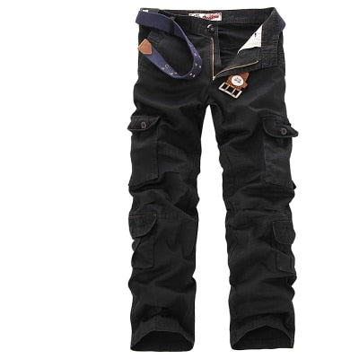 2023 New Men Cargo Pants Mens Loose Army Tactical Pants Multi-pocket Trousers Pantalon Homme Big Size 46 Male Military Overalls