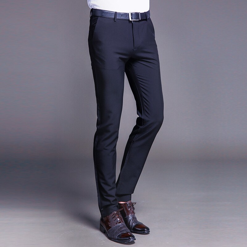 New Fashion High Quality Men Suit Pants Straight Spring Autumn Long Male Classic Business Casual Trousers Slim Fit Full Length