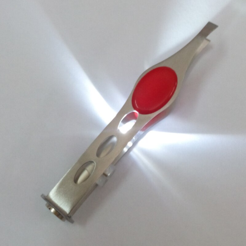 24PCs Stainless Steel LED Eyebrow Clip High Quality Tweezer LED Lighting Eyelash Clip Makeup Tools  Accessories
