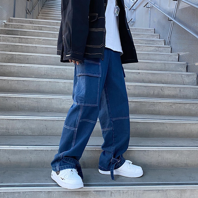 New Loose Straight Baggy Denim Pants men Wide Leg Jeans Mens 2022 Fashiong Hip Hop Streetwear men&#39;s jeans casual skateboard pant