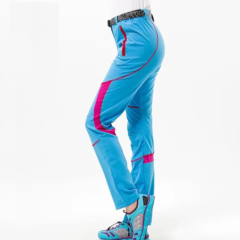 2023 Women Patchwork Hiking Pants Summer Thin Elastic Breathable Quick Dry Fishing Camping Cycling Outdoor Sports Men Trousers