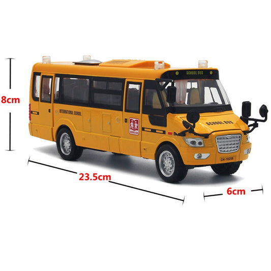 1:32 Scale Big Size America School Bus Toys Diecast Metal Car With Pull Back car vehicle Model Lighting music car hildrens toys