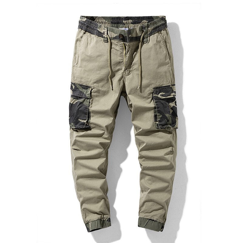 Cargo Pants Men Multi Pocket Causal Pants Men Streetwear Joggers Camouflage Cotton Trousers Men Elastic Waist Ankle Length Pants