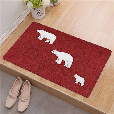 Decorative Front Door Mat Entrance Doormat 40x60CM Polyester Fiber With Embroidered Clover TPR Rubber Anti-Slip Floor Mat Carpet