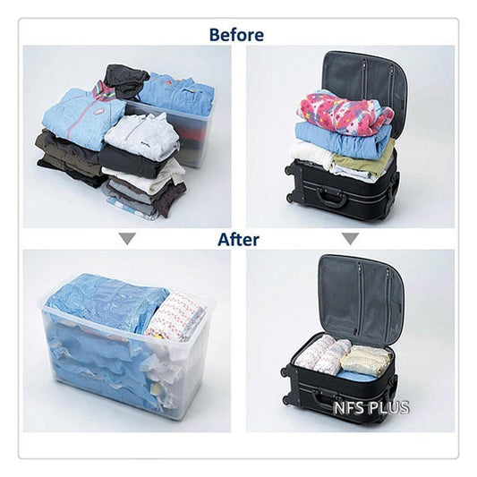 Vacuum Travel Bag Roll Up 35x50CM Plastic Transparent Storage Bag Saving Room Of Your Suitcase Luggage Organizer Compression Bag