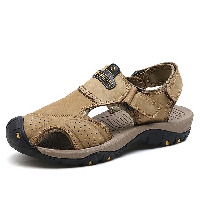 MIXIDELAI New Summer Men&#39;s Shoes Outdoor Casual Shoes Sandals Genuine Leather Non-slip Sneakers Men Beach Sandals Big Size 38-46