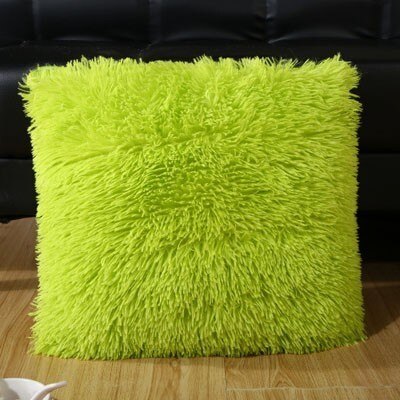 Plush Cushion Cover Pillowcase for Sofa Chair 43x43cm White Black Red Purple Green Grey Home Decorative Throw Pillow Case Covers