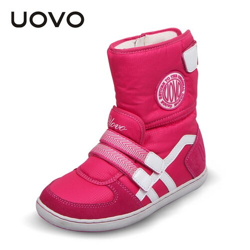 Hot Sale UOVO Brand Kids Shoes Winter Footwear Children Fashion Baby Warm Beatiful Girls Short Boots Size #26-37