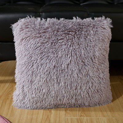 Plush Cushion Cover Pillowcase for Sofa Chair 43x43cm White Black Red Purple Green Grey Home Decorative Throw Pillow Case Covers
