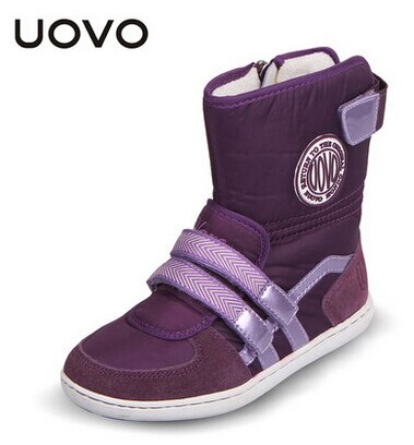 Hot Sale UOVO Brand Kids Shoes Winter Footwear Children Fashion Baby Warm Beatiful Girls Short Boots Size #26-37