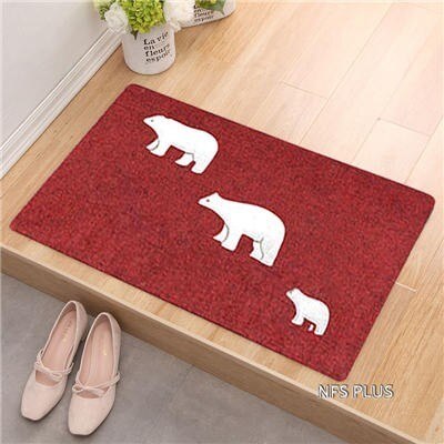 Polyester Front Door Mat 40x60cm Embroidered Printed TPR Anti-Slip Floor Mat Durable Home Outdoor Decorative Entrance Doormat