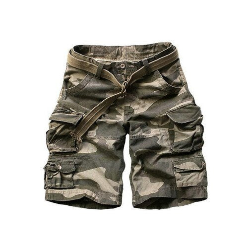 New fashion vintage Men Shorts Military Style Army Camouflage Cargo Shorts plus belt
