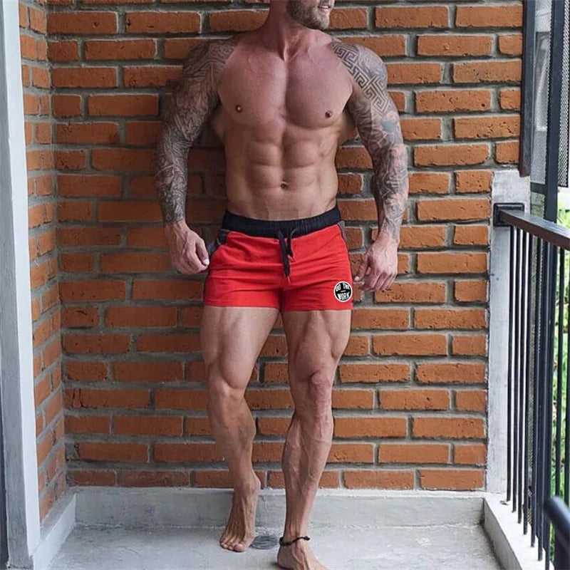 New Fashion Mens printing Shorts With Pocket Quick-dry Short Trousers Bodybuilding Sweatpants Fitness Shorts Jogger Gyms Shorts