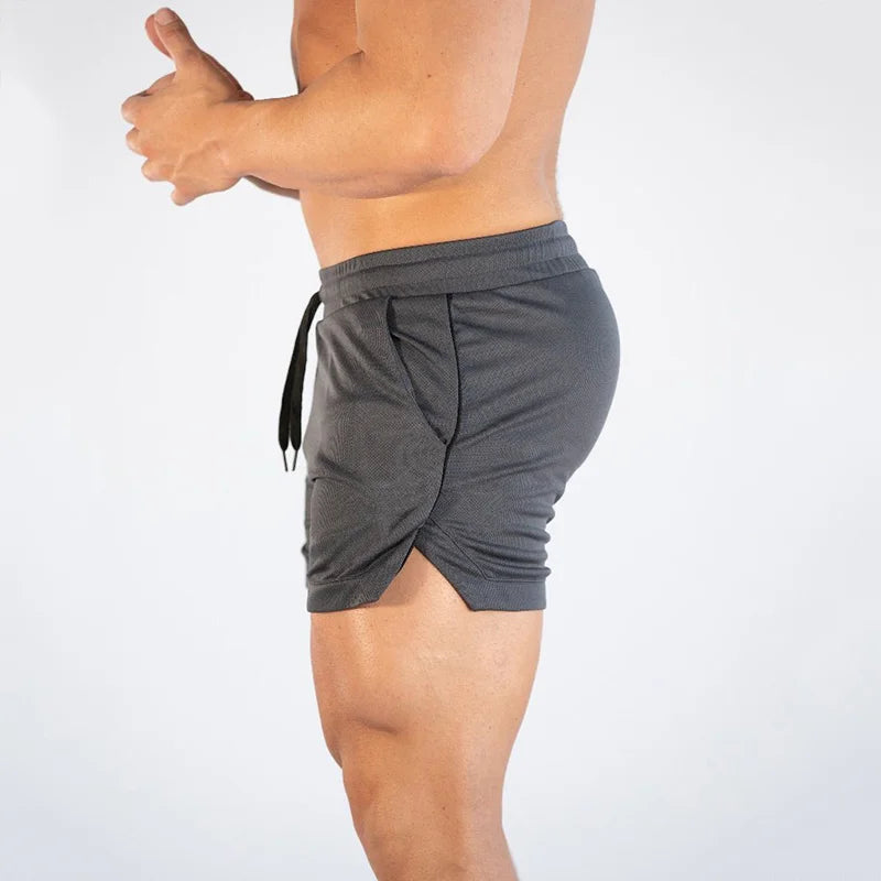 Mens Gyms Fitness Bodybuilding Shorts Man Summer Breathable Mesh Quick-drying Short Pants Male Joggers Workout Beach Shorts