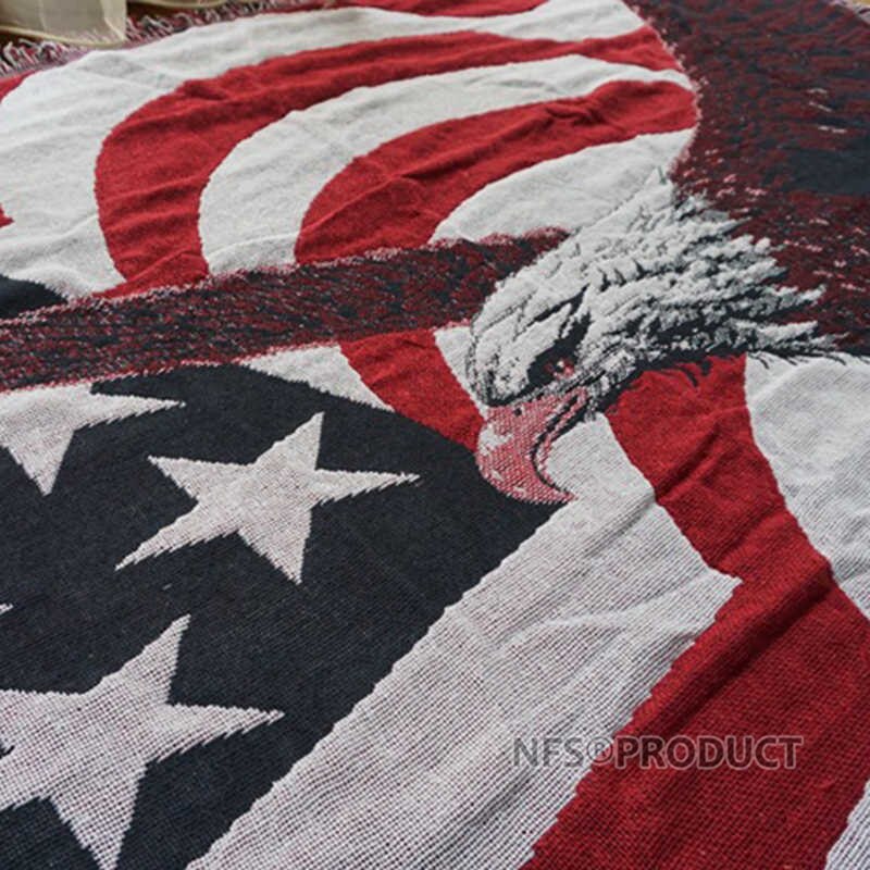 Knitted Sofa Thread Blanket 130x180cm USA UK Geometric Designs Cotton Fabric Bedsheet Spread Couch Cover Quilt Throw Blankets