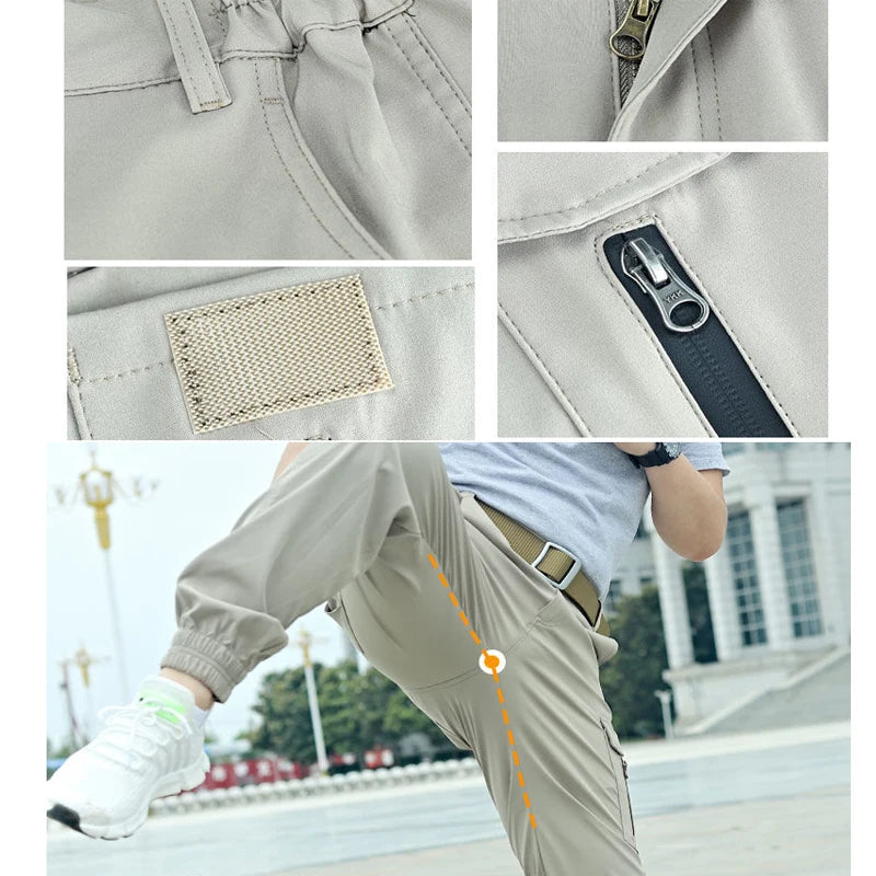 Men's Spring Fall Elastic Army Tactical Waterproof Fish Sport Run Cycling Camouflage Military Trousers Camp Hiking Climb Pants