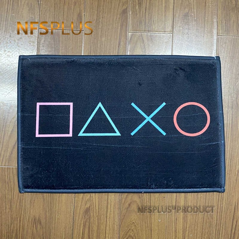 Home Decorative Door Mat Hallway Entrance Doormat 40x60cm Flannel Fabric Game Controller Symbol Design Custom Floor Carpet Rug