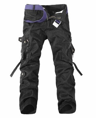 Cargo Pant Men Multi-Pocket Overall Male Combat Cotton Straight Trousers Army Casual Joggers Pants Plus Size 42 Full Length