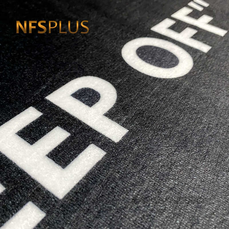 Custom Door Mat Home Decorative Doormat 40x60cm Black Flannel Fabric KEEP OFF Printed Anti-Slip Indoor Floor Mat Carpet