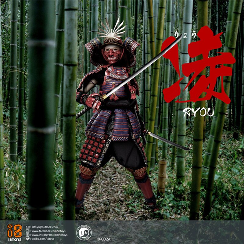 1/6 Scale Japan Samurai Female Warrior 2.0 12Inches Action Figure Red/Black Armor Version Model Collectible Display  I8-002 Ryou