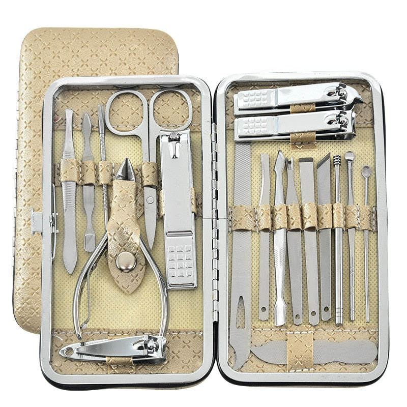 19pcs/set Pruning Nail Clippers Cutting Pliers Set Single Nail Groove Pedicure Inflammation Dead Skin Clipper Tool Home Tool