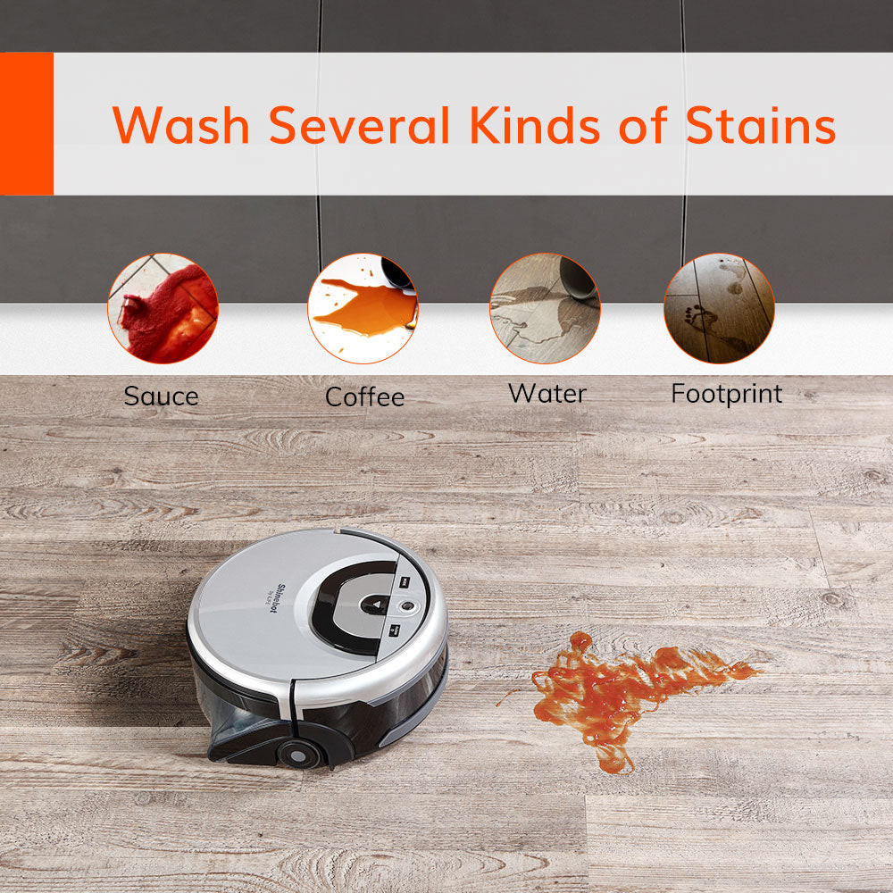 ILIFE W450/W455 Floor Washing Robot Shinebot, 0.85L &amp;0.9L Large Water Tank, Camera Navigation, Wifi APP Control, Kitchen Applian