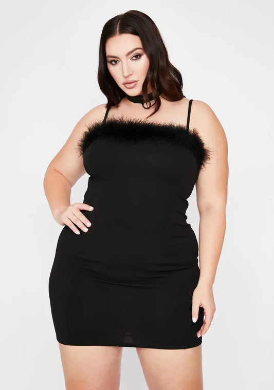 Excited Queen Kate! Export USA Feather Edge Stretch Slim dress Women Gyaru Dance Party Plus size