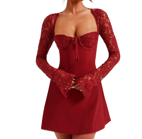 Sexy Top Slim Fit Tank Dress Sexy Lace Lace Silm Backless Dress