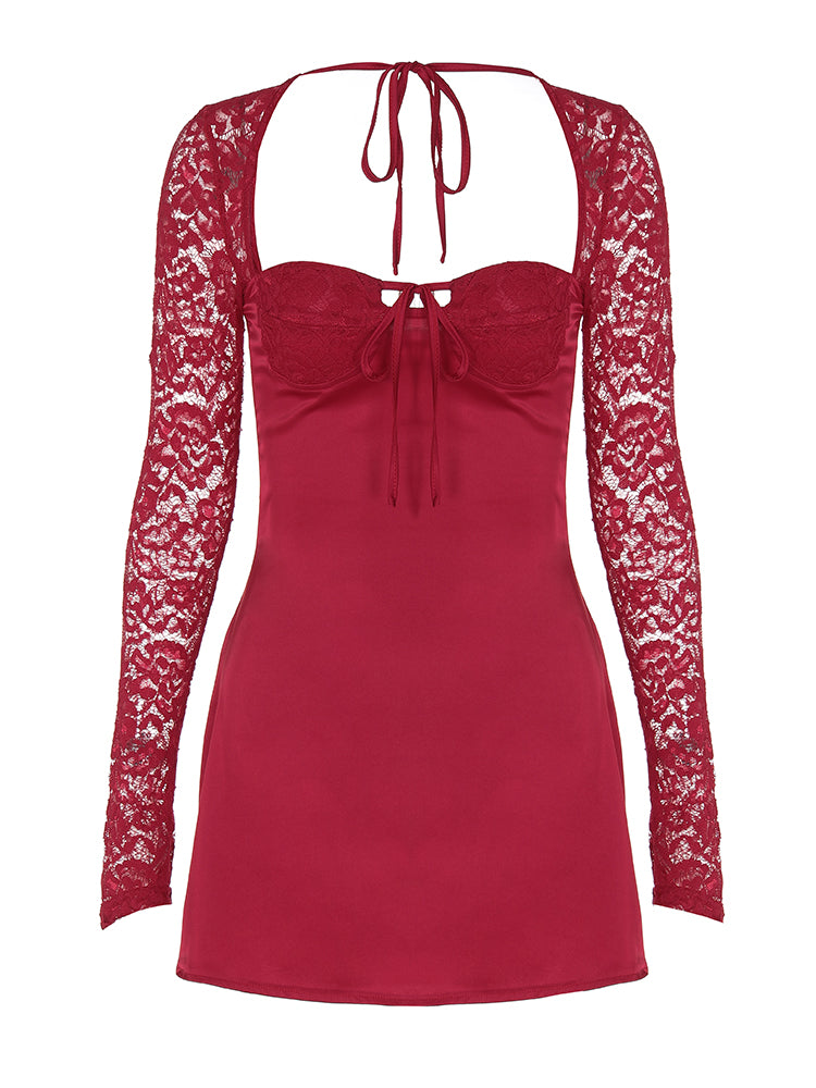 Shemoda Tether Sexy High Waist Long Sleeves Dress