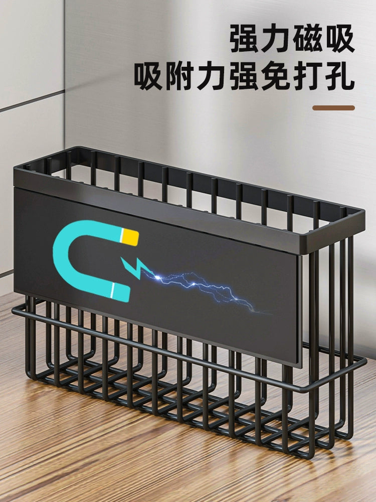 Kitchen Refrigerator Magnetic Storage Rack Freshness Protection Package Paper Towel Punch-Free Outer Side Seasoning Plastic Wrap Storage Rack Handy Gadget