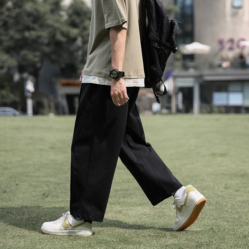 Japanese Vintage Brown Cargo Pants Streetwear Joggers Men&#39;s Clothing Baggy Pants Sweatpants Male Casual Wide-leg Pantalettes