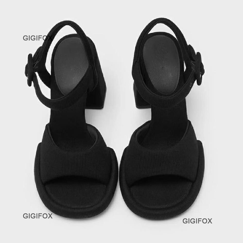 GIGIFOX Brand Open Toe High Heels Ankle Strappy Sandals For Women Fashion Sexy Elegant Designer Luxury Summer Heeled Shoes