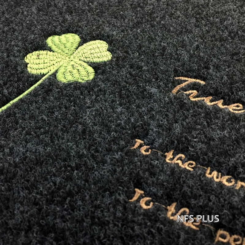 Kitchen Rug Floor Mat Carpet 40x60 &amp; 40x120 Polyester Fiber Embroidered Clover TPR Non Slip Door Mat Decorative Entrance Doormat